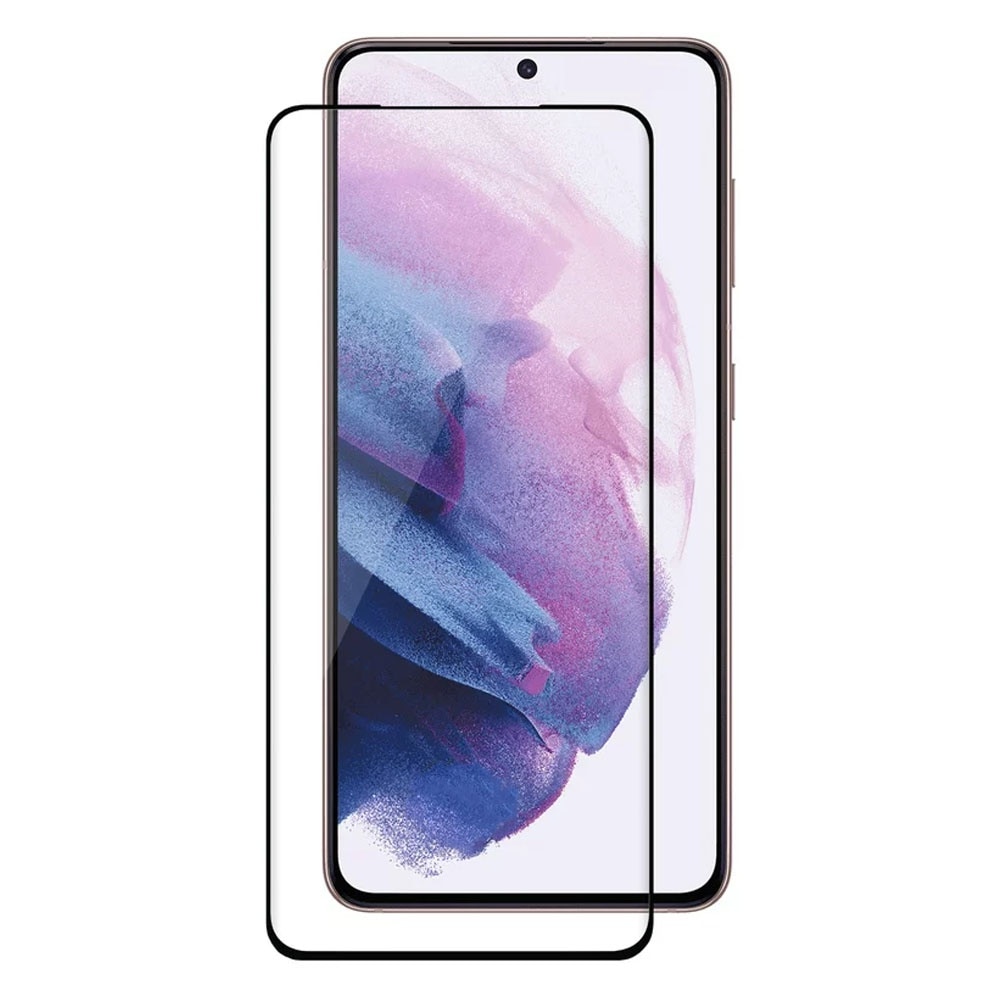 Folie protectie, compatibila cu Samsung Galaxy S21 Plus, Sticla securizata, Acoperire completa, Duritate 9H, Pelicula adeziv Full Surface, Anti-dust, Case Friendly, Montare usoara, Transparenta