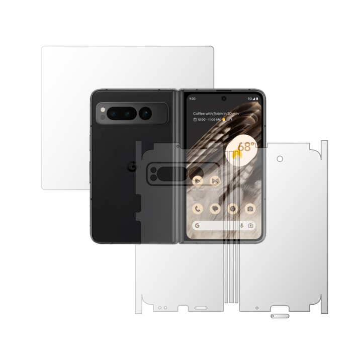 Teljes testű iSkinz önregeneráló fólia a Google Pixel Foldhoz – Invisible Skinz UHD, 360 fokos vágás, ultra-tiszta szilikon képernyővédelem, hát- és oldalburkolat, tapadó bőr, átlátszó