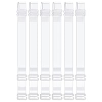 Set 6 bretele sutien invizibile, Darklove, 1.5cm, Lastice si ajustabile, Invizibile, Antialunecare, Hipoalergenic, Universal, Pentru fusta cu bretele, un top tub si o rochie, Transparent/Alb, Silicon/Metal