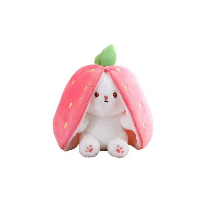 Epres nyuszi plüssjáték, puha és bársonyos, 15 cm, rózsaszín