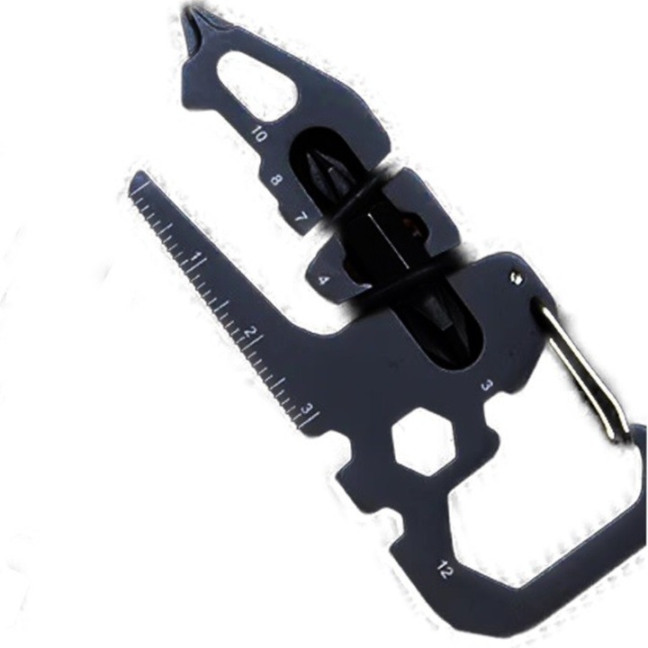 Card Multifunctional, 15 in 1, Negru, Surubelnita, Desfacator, 66x31x2.5mm, Dalimag