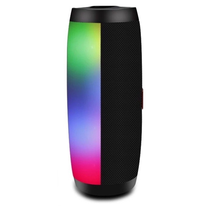 Hordozható hangszórók, T&G, vízálló, RGB világítás, 360-os térhatású hang, fekete, 1200mah