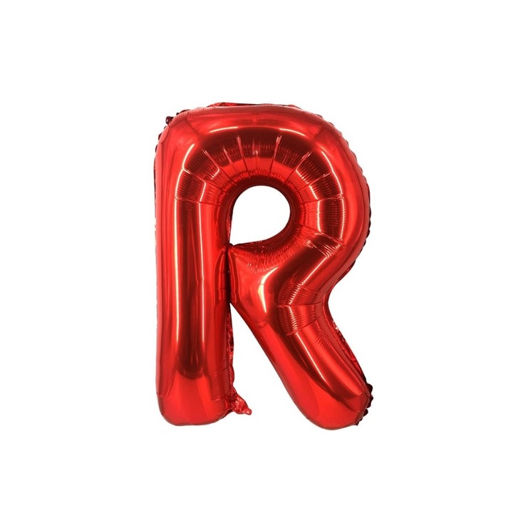 Балон HAPPY JOKER, Металик фолио, Буква R, 40 см, Червен