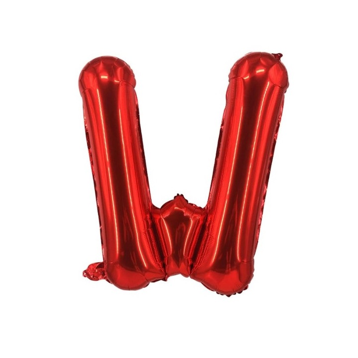 Балон от метално фолио, буква W, 40 см, червен, HAPPY JOKER®