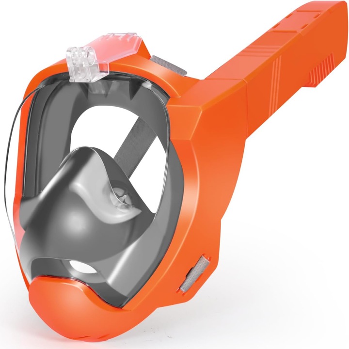 Masca snorkeling, scuba diving pe toata fata, H849, masura L/XL, 1 tub respiratie, Portocaliu