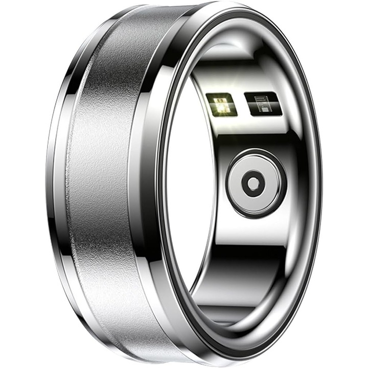 idealSTORE BetaSmart intelligens gyűrű, uniszex, pulzusfigyelő, hőmérséklet, oxigén, alvás, többsportos mód, lépések rögzítése és fitnesztevékenység, modern dizájn, 20 mm ezüst