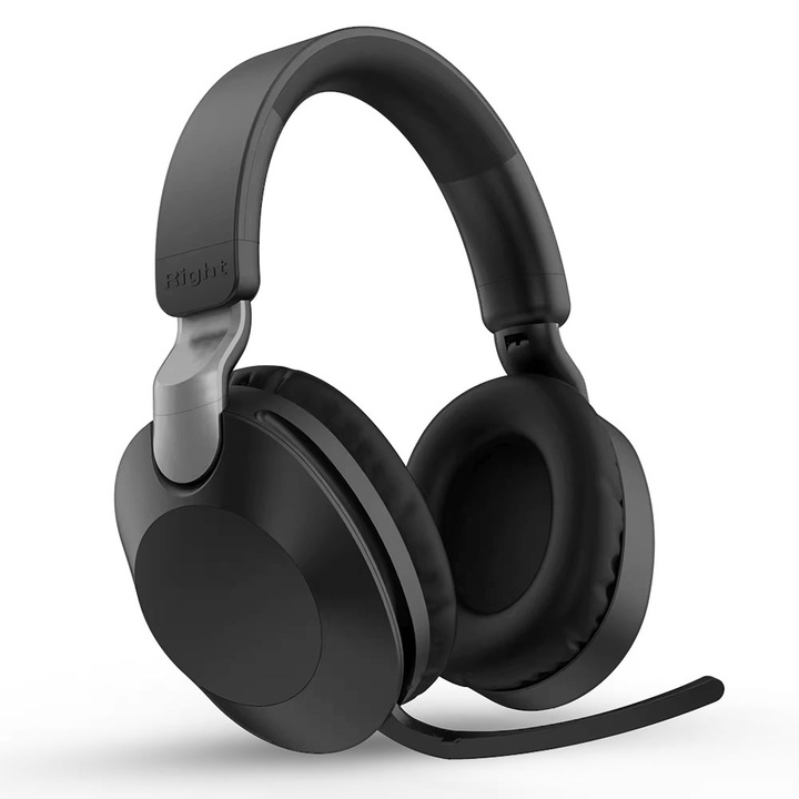 Casti wireless fara fir Zennic® Sound Raider, On Ear Headphone. Microfon, Bluetooth, Sunet Stereo HI-FI, Bass, negru mat, Greutate redusa
