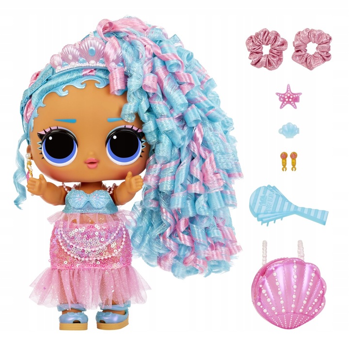 Papusa, LOL Surprise Big Baby Hair Splash Queen, plastic, 3 ani, 28 cm, Multicolor