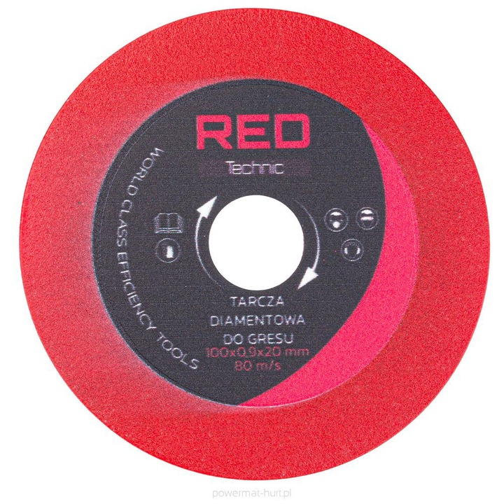 Disc diamantat pentru taiere placi ceramice, 100 mm, Red Technic RTPDG0009-TA09
