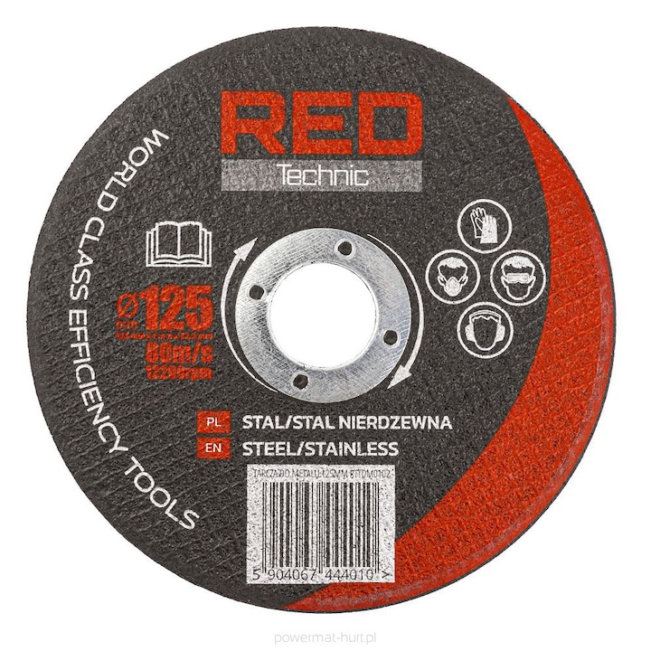 Disc de taiere pentru metal, 125 mm, Red Technic RTTDM0102