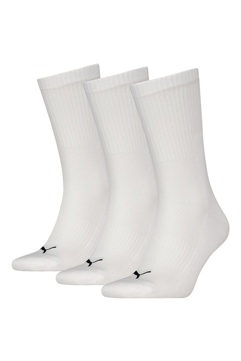 Puma, Set de sosete lungi unisex - 3 perechi, Alb/Negru