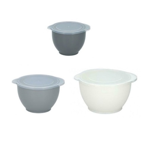 Alpina Set de 3 boluri de plastic mixer, 3,4 litri, cu capac