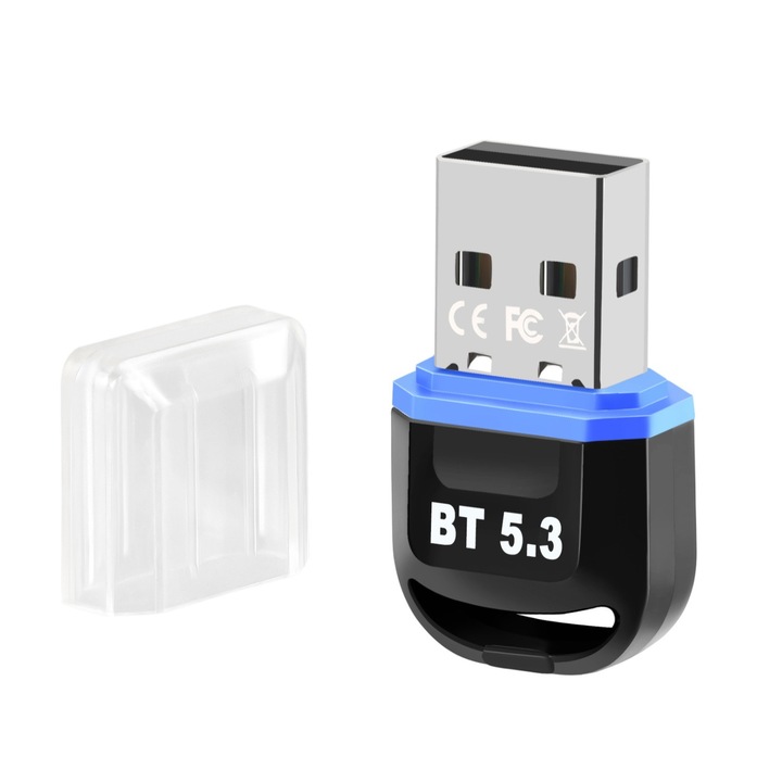 Безжичен USB адаптер, Bluetooth 5.3, 150 MB/s, черен, 20м