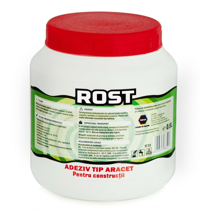 Лепило Rost, Тип арацет, За строителство, 0.8л