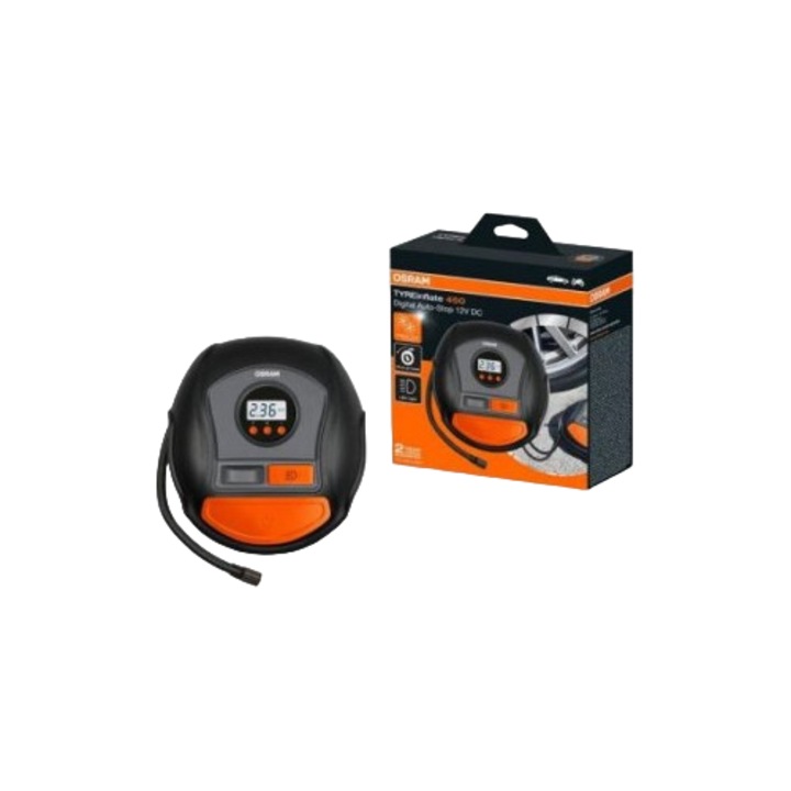 Autós légkompresszor 12V 120W (5,5 BAR) digitális kijelzővel TIREINFLATE 450 Osram