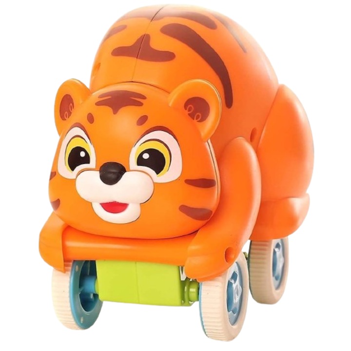 Jucarie bebe motrica Tigrutul buclucas push and go - Multicolor