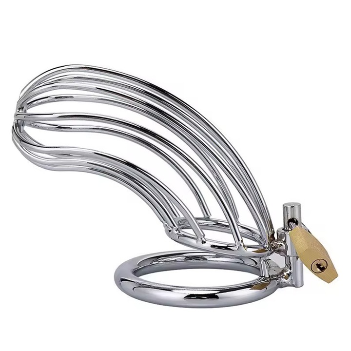 BeQuiet LovePlay pénisz ketrec, rozsdamentes acél, mindegyikhez 3 különböző átmérőjű gyűrűvel, 40-50 mm között, BDSM, az uralkodáshoz és a behódoláshoz