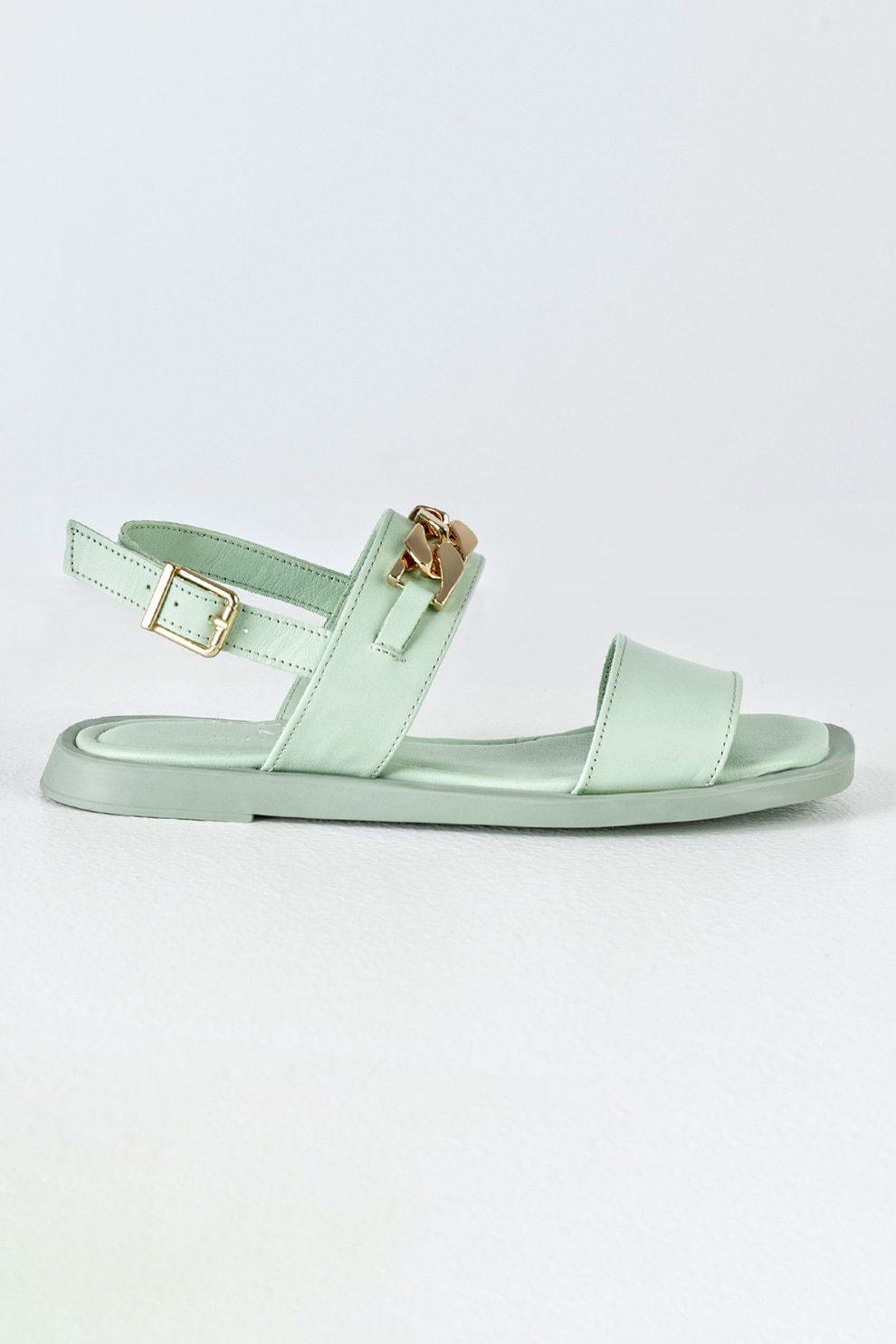 MUSK, Sandale slingback din piele, Verde pal, 37