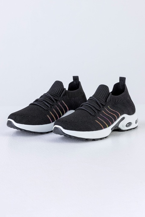 MUSK, Спортни обувки без закопчаване, Черен, Бял, 36