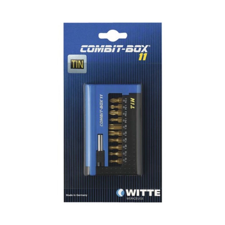 Bit Set Witte Titanium Torx/ph/pz, 11 db, incl. hosszabbító