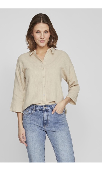 Női blúz VILA, 7522, Pamut, Szürke