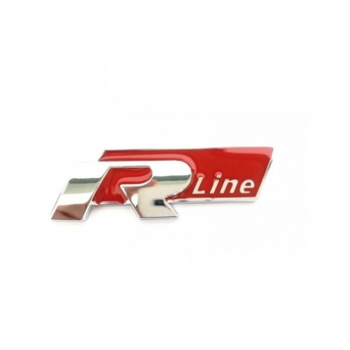 Emblema R-LINE autoadeziva, Xenon Bright, roșie, pentru înlocuirea embemelor de fabricație