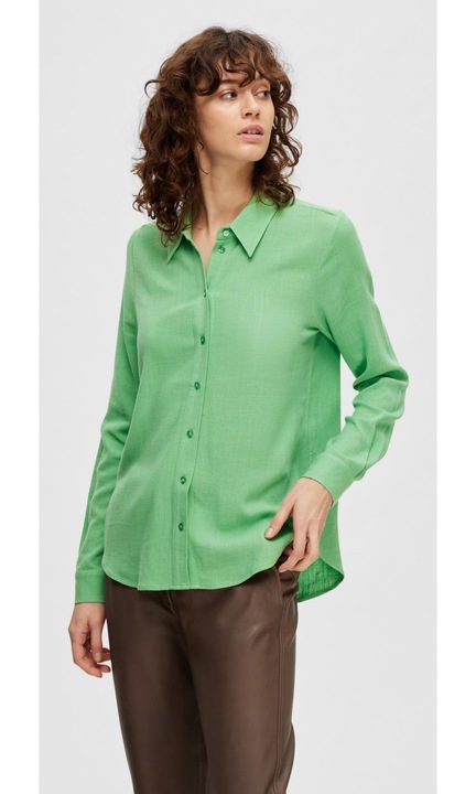 Nyári könnyű felső vászonblúz, Zöld
