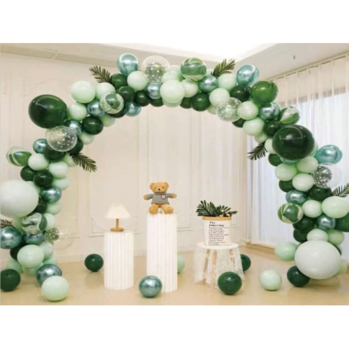 Kit arcada completa verde 155 baloane plus suport si frunze