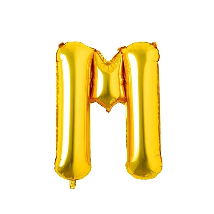 Балон от метално фолио Буква М HAPPY JOKER®, 40 см, златист