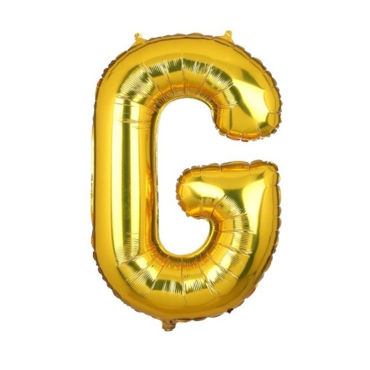 Балон от метално фолио Буква G, 40 см, златен, HAPPY JOKER®