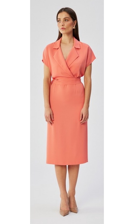 Midi ruha gallerral, Stylove, Narancssárga