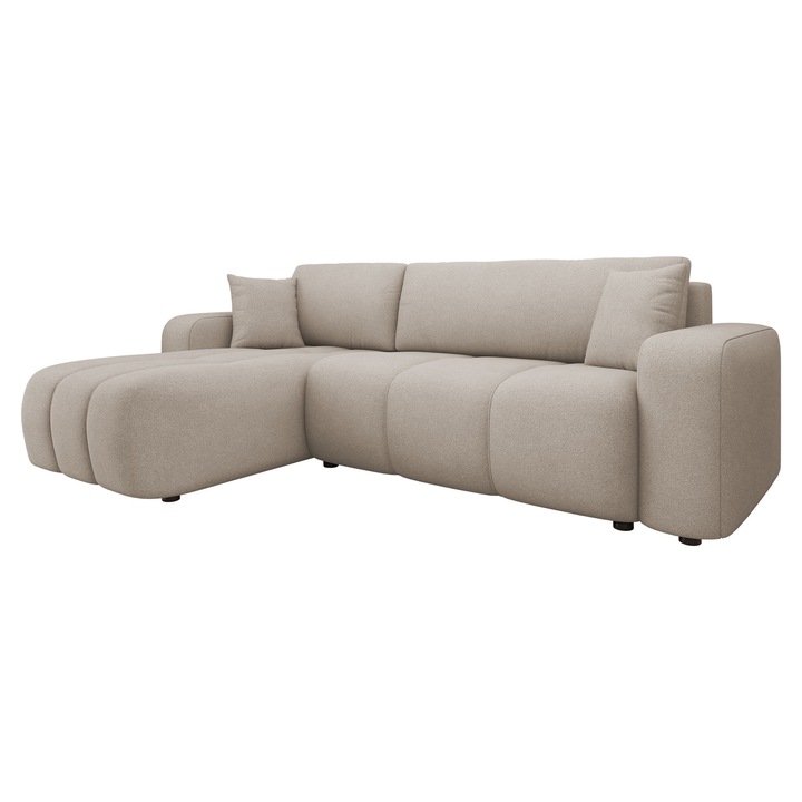 Coltar cu functie de dormit Larow, MIRJAN24, bej, 244x145x82 cm