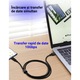Cablu USB la USB-C 3.0 PRESTIGE CHARGE®, Dedicat pentru Transfer Date 10Gbps & Android Auto / Apple CarPlay, Compatibil Samsung, iPhone 15/16/17 Plus, Pro & ProMax, Tableta si Hard Extern, Textil Premium 0.5m, Negru
