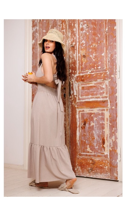 BeWear Rochie maxi dama Tyeec B281 bej, Bej