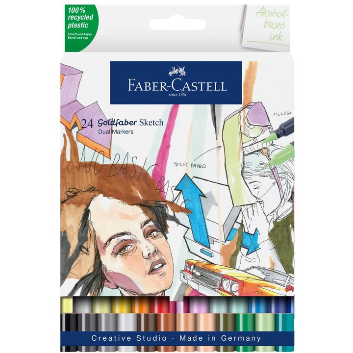 Goldfaber Faber-Castell комплект манга маркери за скици с 2 края 24