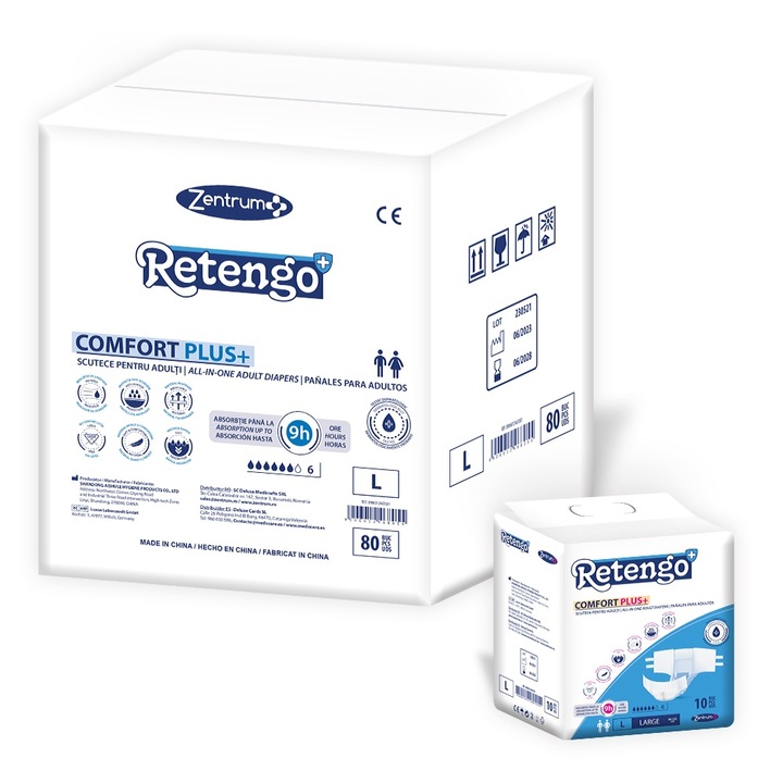 Scutece incontinenta adult RETENGO, 80 bucati, marimea L
