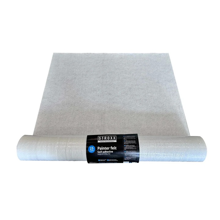 Covor autoadeziv de protectie in timpul renovarii, STROXX, 25 metri, culoare alba