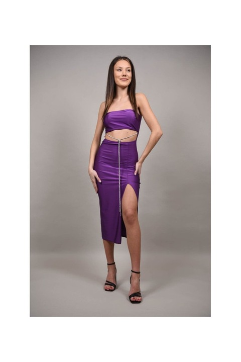 Rochie midi de ocazie fara bretele divino, Violet