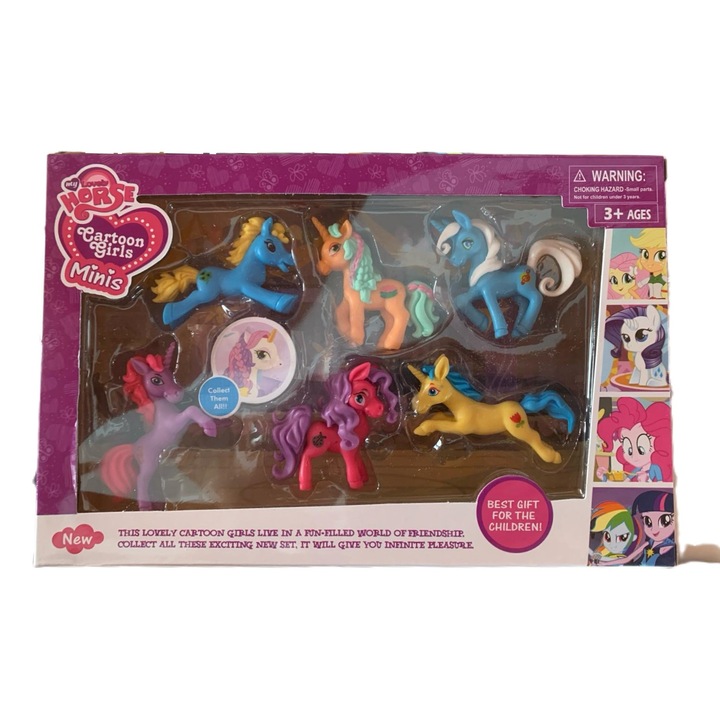Set 6 figurine ponei, multicolor, 3 ani, 5 cm