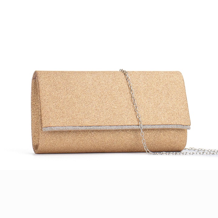 Geanta plic de seara auriu rose