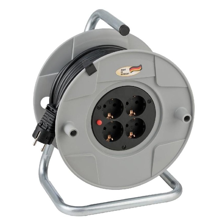 Prelungitor tip tambur, Brennenstuhl, 40m, 33x19x25.5cm, 33x19x26cm, gri/negru