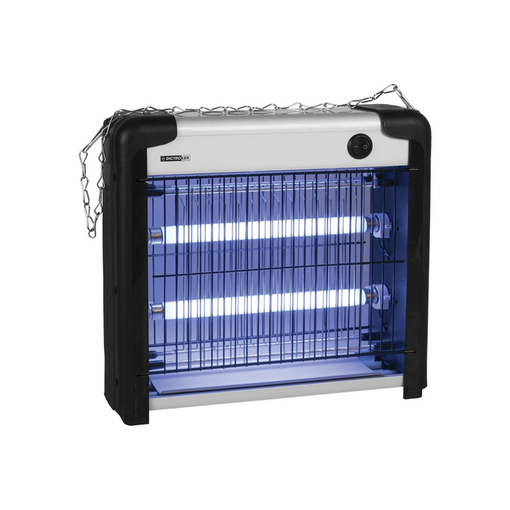 Capcana pentru insecte, Dictro Lux, 12W, 25m acoperire, 26x28x7.5cm, negru/argintiu