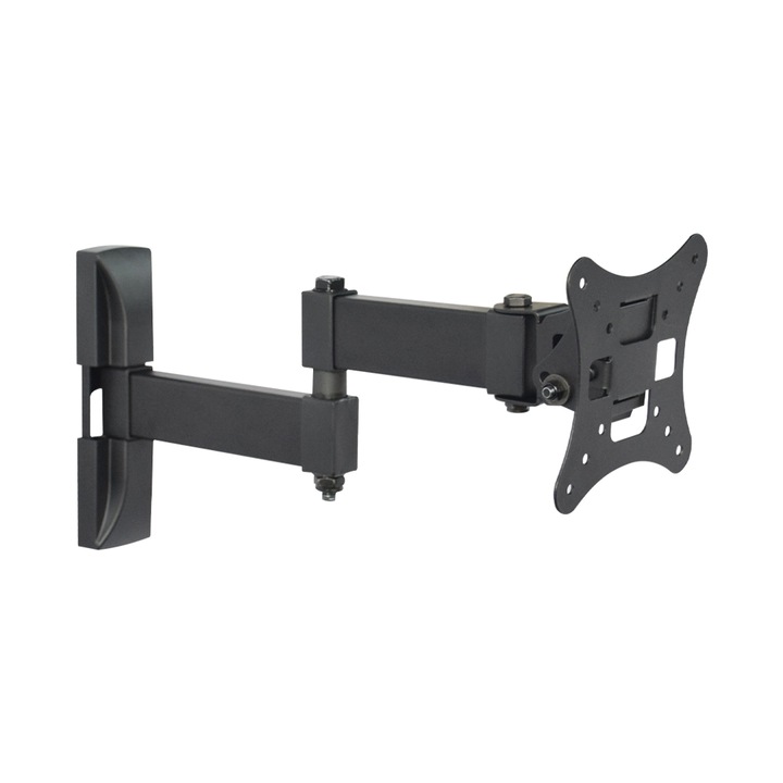 Suport pentru TV, TELCO MD1223A, dublu brat articulat, inclinare si rotatie, 100x100mm, 10kg, negru