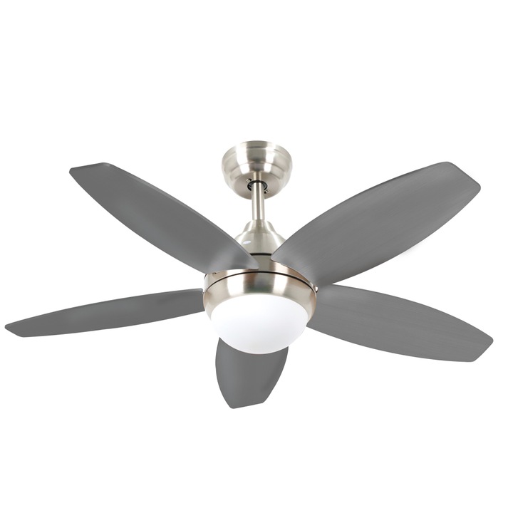 Ventilator de tavan, Telco Asemi S44-D327, 110cm, 6 trepte de viteza, 5 pale, telecomanda, gri