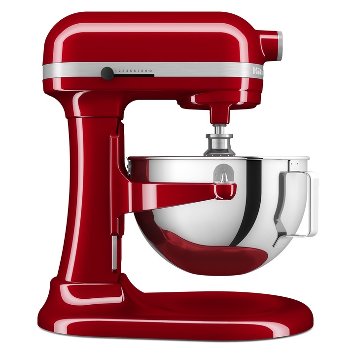 Миксер с купа KitchenAid 5KSM55SXXEER, 5.2 л, 375 W, Модел HEAVY DUTY, Червен