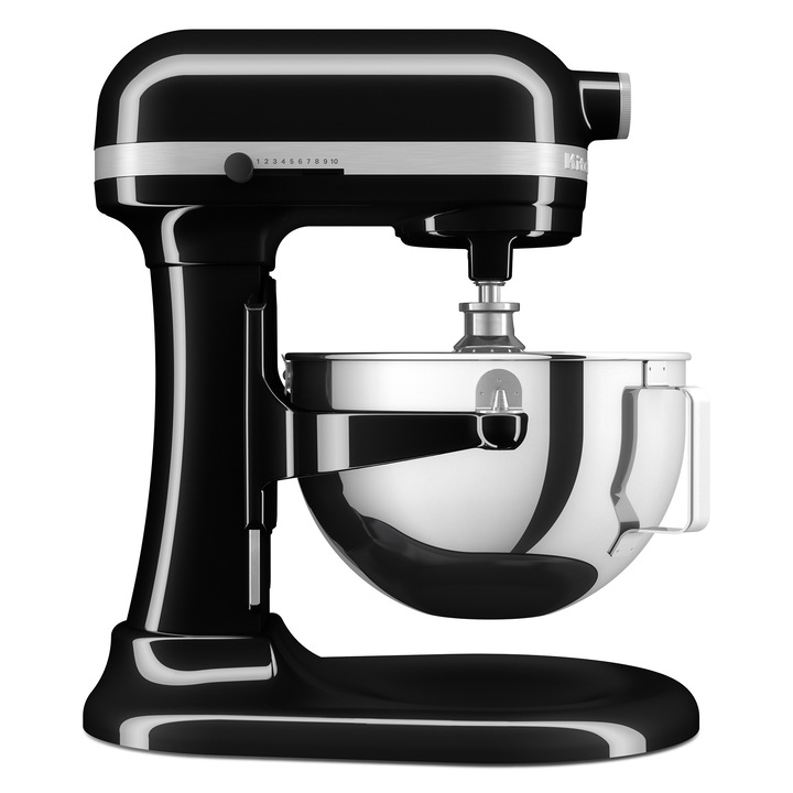Миксер с купа KitchenAid 5KSM55SXXEOB, 5.2 л, 375 W, Модел HEAVY DUTY, Черен