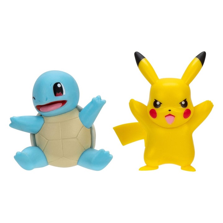 Комплект фигурки Pokemon, Jazwares, First Partner, Squirtle & Pikachu, 5 см