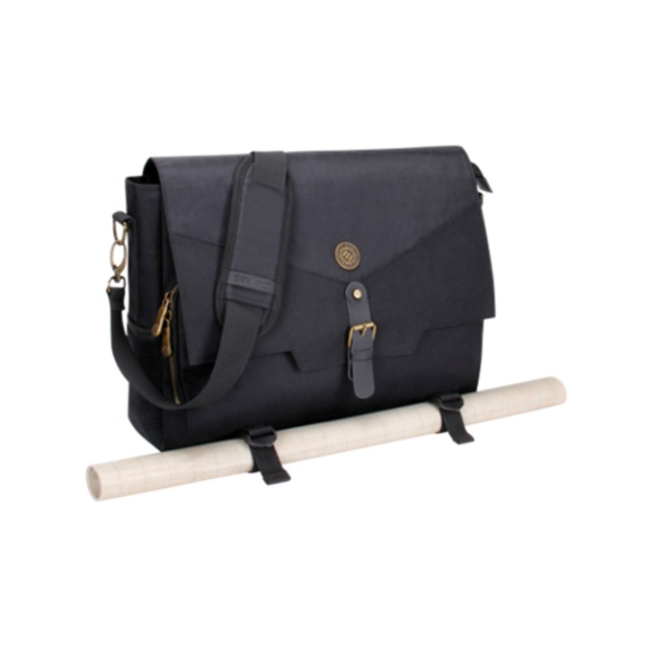 Torba pentru jocuri de societate, compatibila laptop 17", buzunare multiple, negru, 38x30x10cm