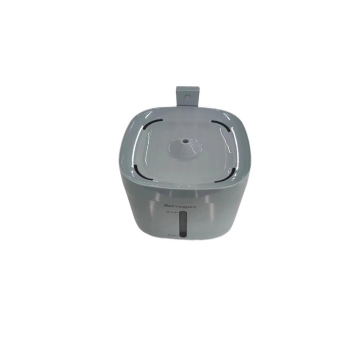 Фонтан за вода за домашни любимци, PMC0001, многослойна филтрация, безшумен, 2 литра, сив