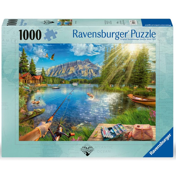 Пъзел Ravensburger - Живот край езерото, 1000 части